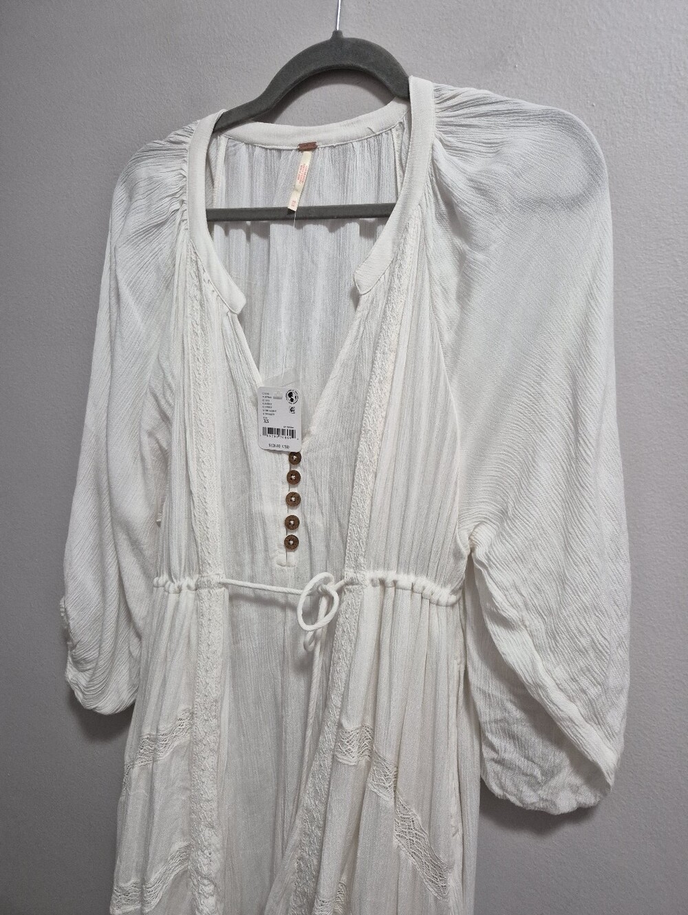 Free People NWT Plenty of Love Maxi Dress In Ivory Size XS - Picture 7 of 9